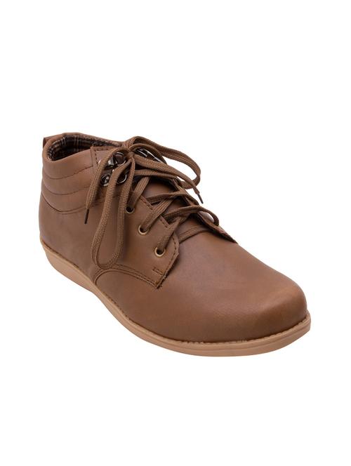 tan synthetic lace up sneakers - 12450479 - Very Small Image - 1