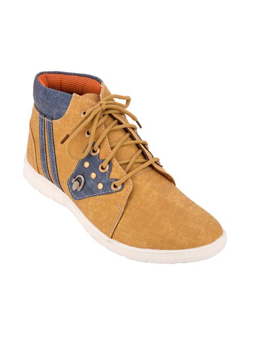 beige synthetic lace up sneakers - 12450529 - Very Small Image - 1