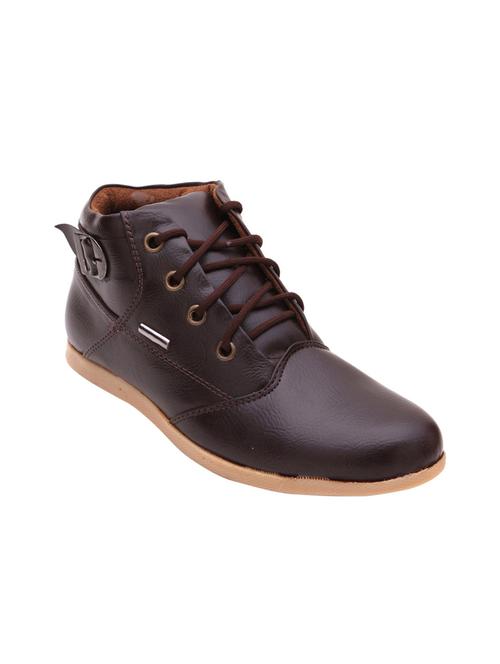 brown synthetic lace up sneakers - 12450579 - Very Small Image - 1