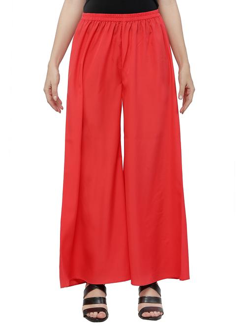 pink crepe palazzos - 12453203 - Very Small Image - 1