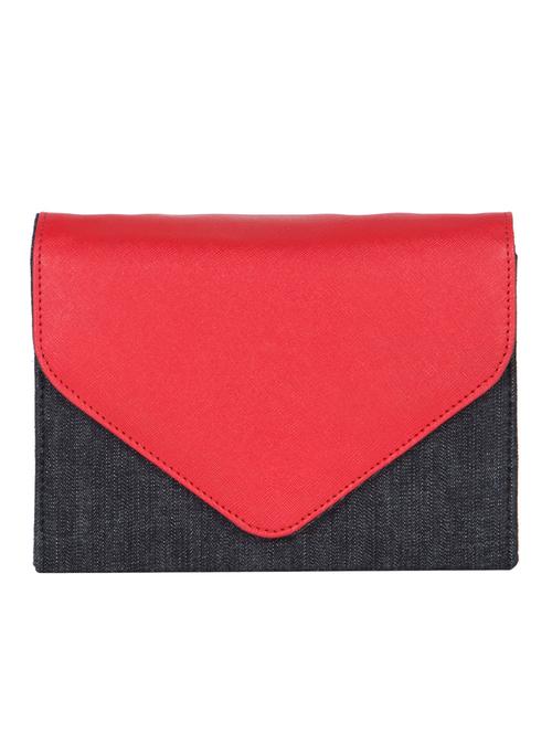 Blue leatherette clutch cum sling - 12453473 - Very Small Image - 1