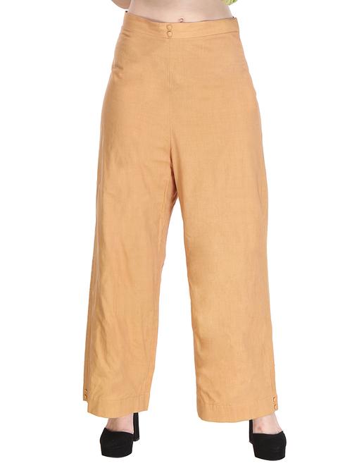 gold cotton palazzos - 12458584 - Very Small Image - 1