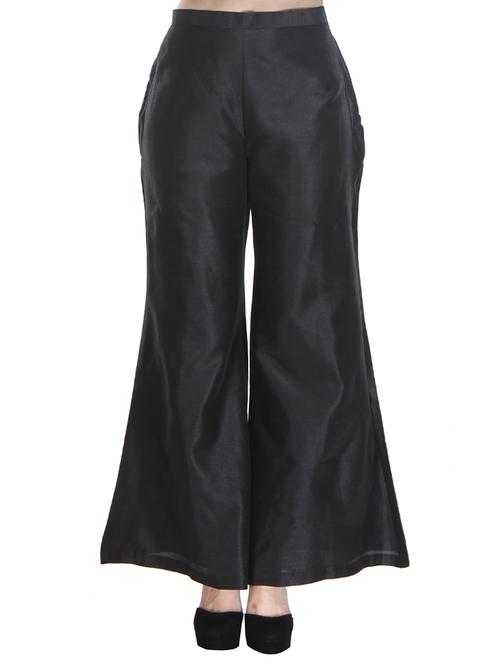 black silk blend palazzos - 12458585 - Very Small Image - 1