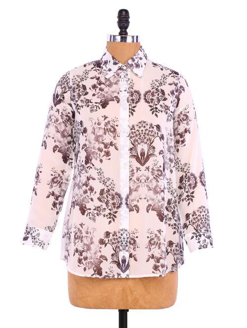 black and white polyester printed tunic - 1246068 - Very Small Image - 1