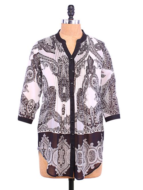 grey and white polyester printed top - 1246084 - Very Small Image - 1