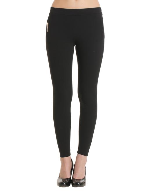 black polyester jeggings - 12461926 - Very Small Image - 1