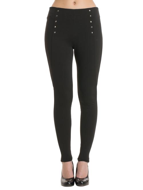 black polyester jeggings - 12461932 - Very Small Image - 1