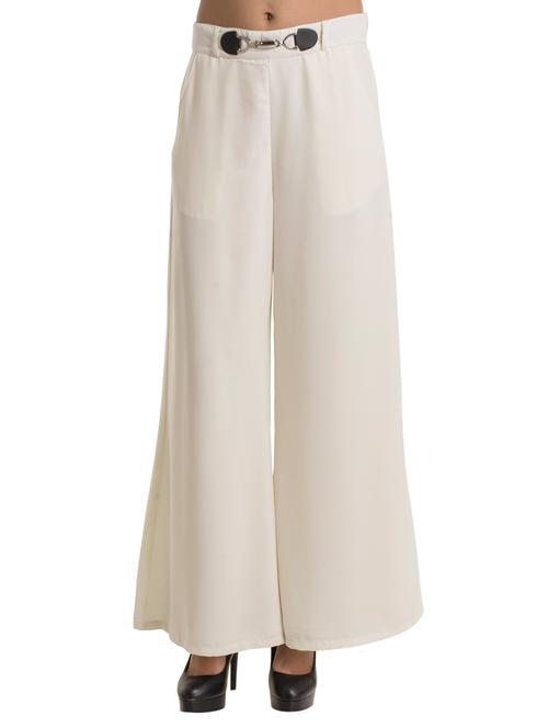 white polyester palazzos - 12461936 - Very Small Image - 1