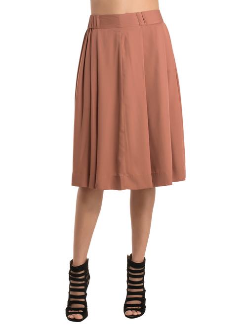 pink polyester flared skirts - 12461945 - Very Small Image - 1