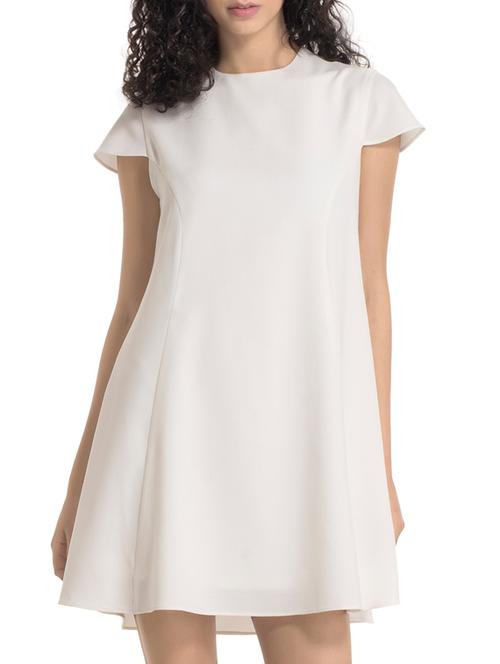 white polyester aline dress - 12461981 - Very Small Image - 1