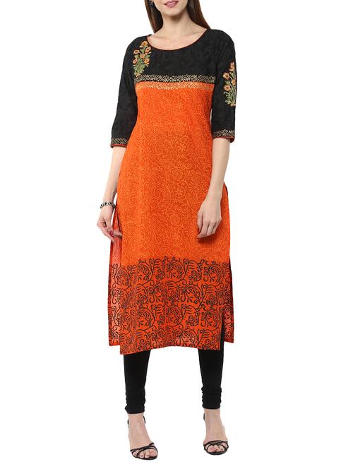 women's straight kurta - 12462634 - Very Small Image - 1