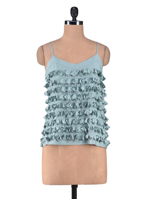 Grey Polycrepe Appliqué Top - 1246521 - Very Small Image - 1