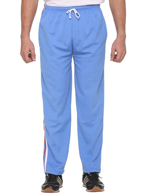 light blue cotton full length track pant - 12467809 - Very Small Image - 1
