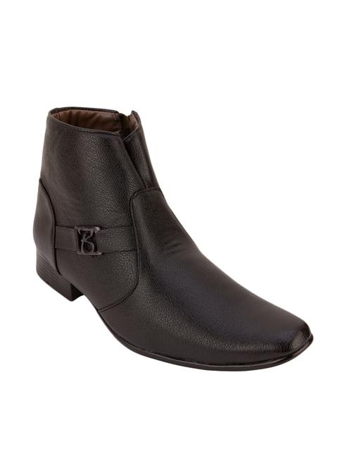 black leatherette slip on boot - 12468528 - Very Small Image - 1