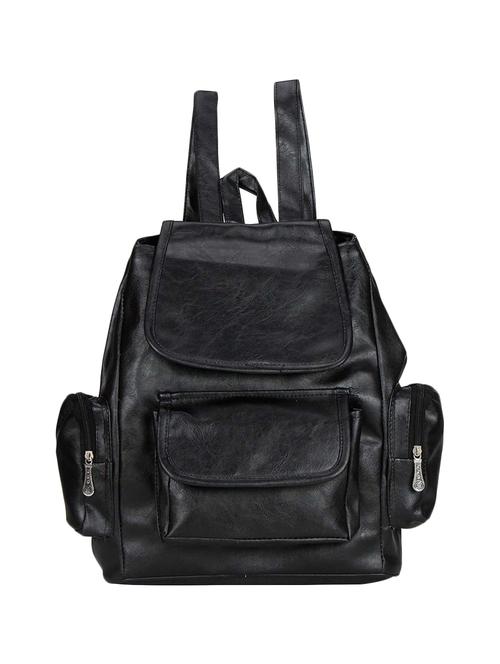 black synthetic leather backpack - 12470774 - Very Small Image - 1