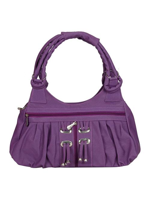 purple synthetic leather pleated handbag - 12470840 - Very Small Image - 1