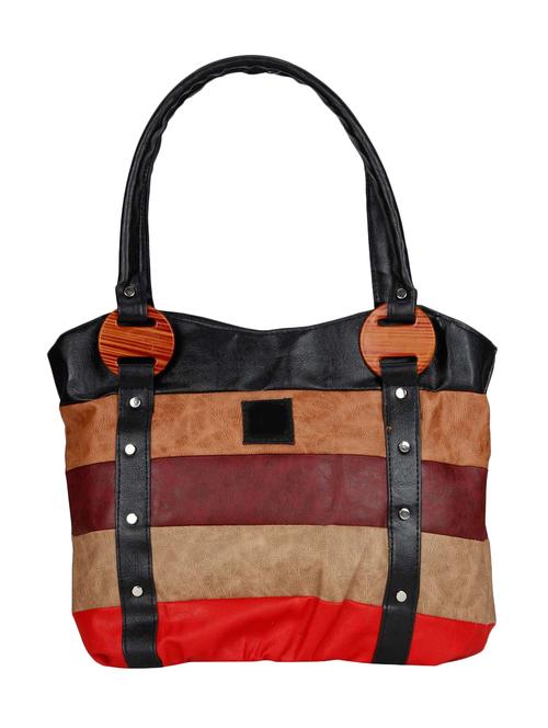 multi synthetic leather color block handbag - 12470843 - Very Small Image - 1
