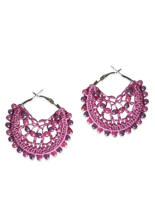 pink metal hoop earring - 12472150 - Very Small Image - 1