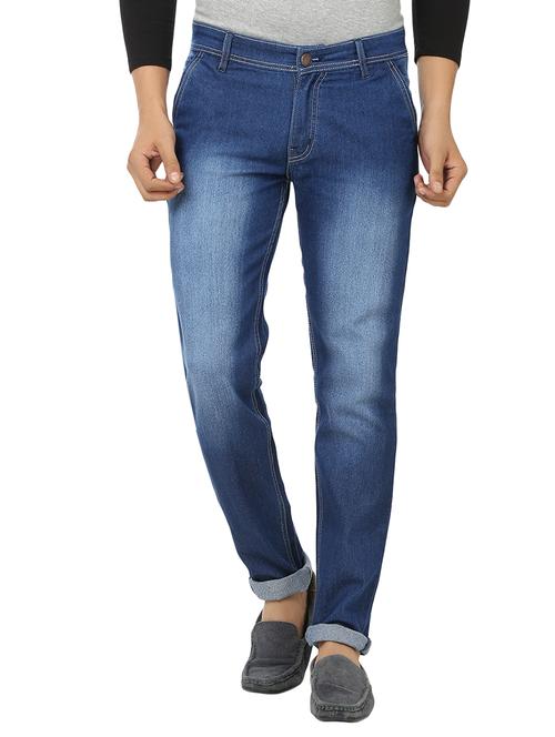dark blue cotton washed jeans - 12474109 - Very Small Image - 1