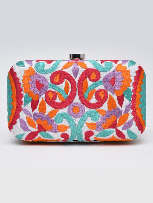 Multicoloured embroidered box clutch - 1247592 - Very Small Image - 1