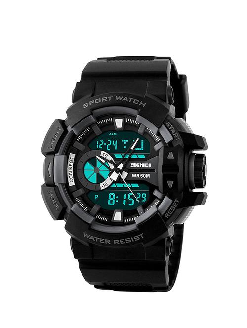 round dial black digital watch - 12480198 - Very Small Image - 1