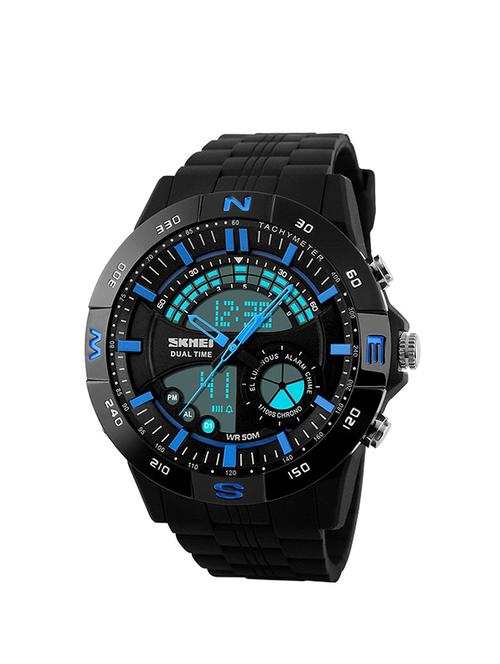 round dial black digital watch - 12480205 - Very Small Image - 1