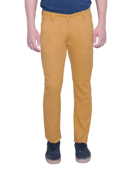 gold cotton chinos casual trousers - 12481807 - Very Small Image - 1