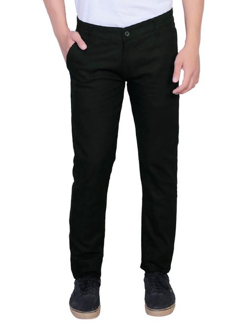black cotton chinos casual trousers - 12481822 - Very Small Image - 1