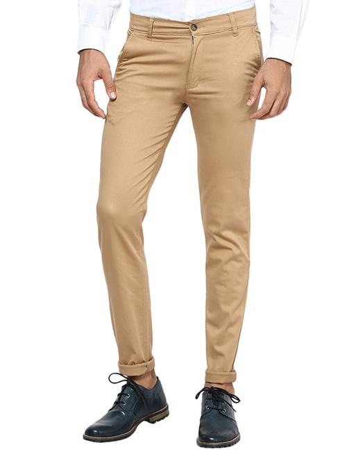 beige cotton chinos casual trousers - 12483469 - Very Small Image - 1