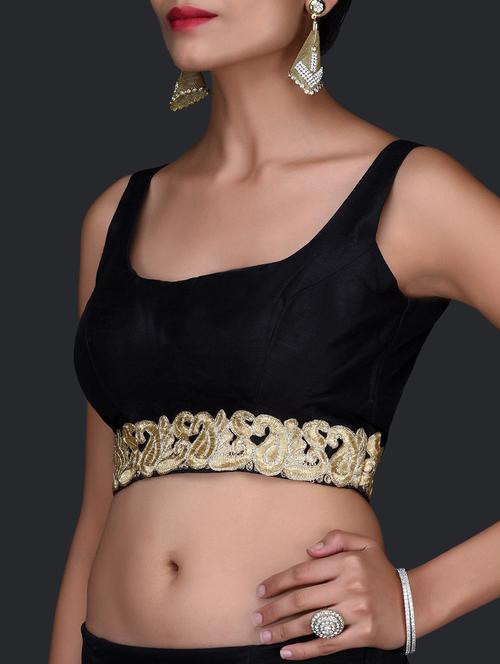 Black Silk Stitched Blouse - 1248493 - Very Small Image - 1