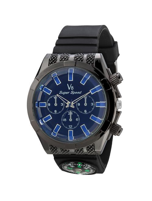 v8 super speed black dial men's analog watch- v8-015-blue - 12485413 - Very Small Image - 1