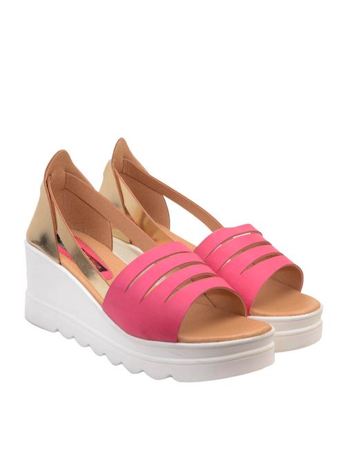 pink leatherette platforms sandals - 12485830 - Very Small Image - 1