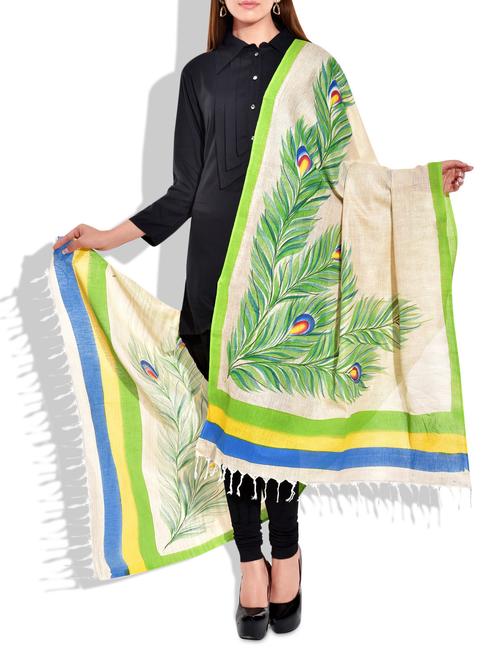 multi colored khadi cotton printed dupatta - 1248644 - Very Small Image - 1