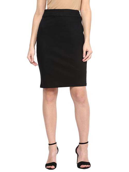 black cotton pencil skirt - 12487083 - Very Small Image - 1