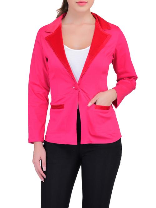 pink polyester casual blazer - 12488590 - Very Small Image - 1