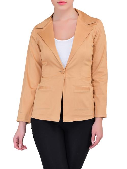 solid beige formal blazer - 12488601 - Very Small Image - 1