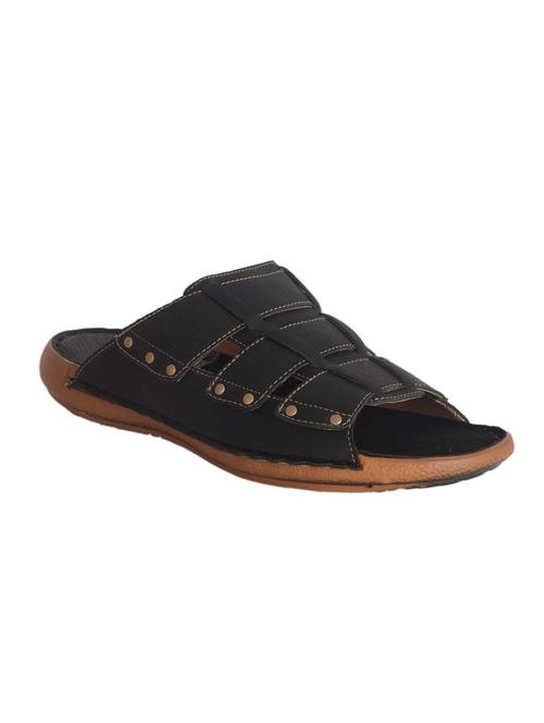 black leatherette slipper - 12493360 - Very Small Image - 1