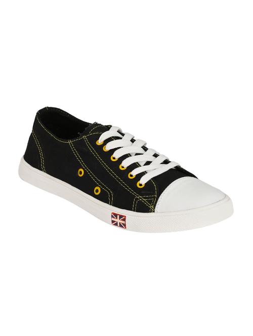black canvas lace up sneakers - 12493384 - Very Small Image - 1