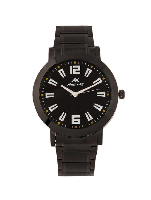 round dail black analog watch - 12494182 - Very Small Image - 1