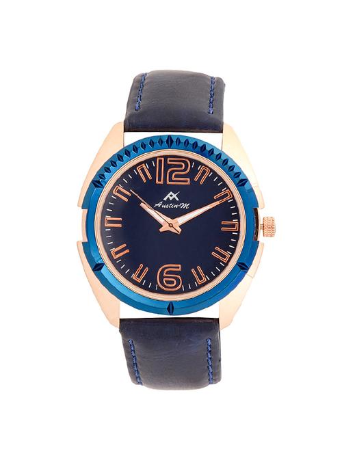 round dail blue analog watch - 12495098 - Very Small Image - 1
