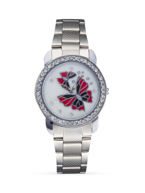 silver stainless steel butterfly round dial watch - 1249616 - Very Small Image - 1