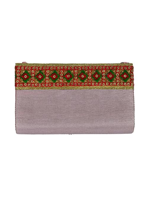 purple cotton embroidered clutch - 12498598 - Very Small Image - 1