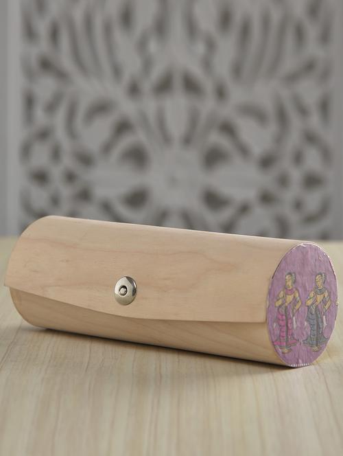 printed beige wood cylinder clutch - 1250299 - Very Small Image - 1