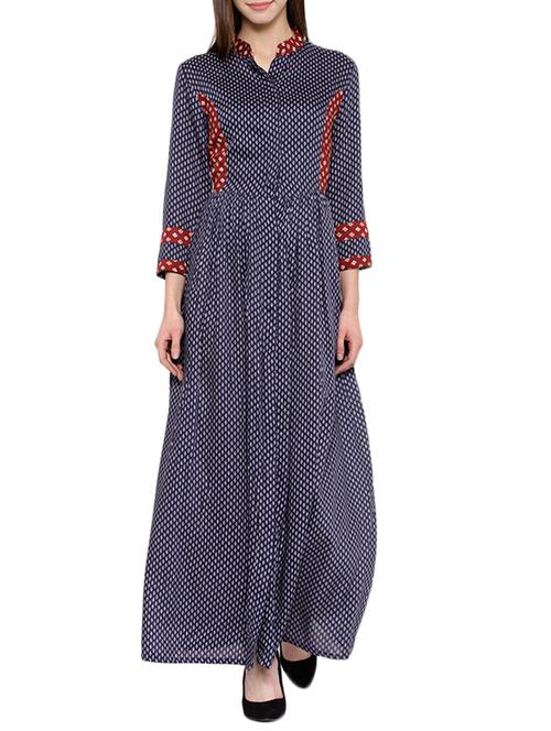 navy blue rayon dress - 12503882 - Very Small Image - 1