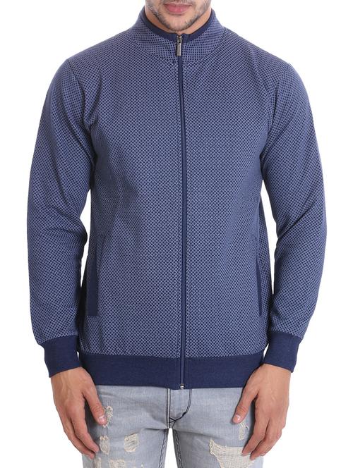dark blue cotton geometric sweatshirt - 12505491 - Very Small Image - 1