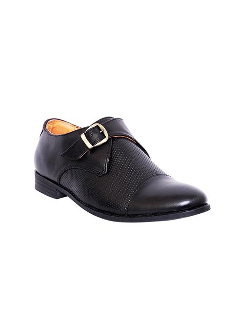 black leather slip on monk straps - 12506941 - Very Small Image - 1