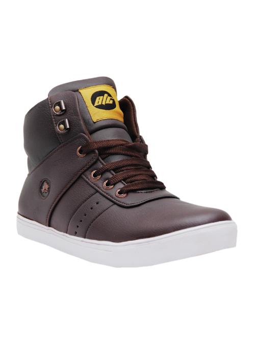 brown leatherette lace up sneaker - 12507185 - Very Small Image - 1