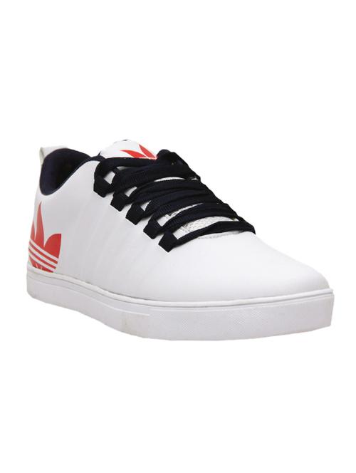 white synthetic lace up sneakers - 12507210 - Very Small Image - 1