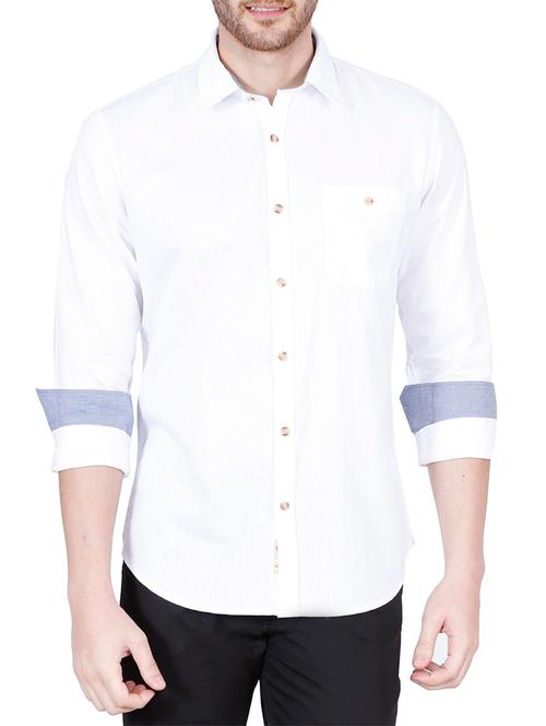 white cotton casual shirt - 12508073 - Very Small Image - 1