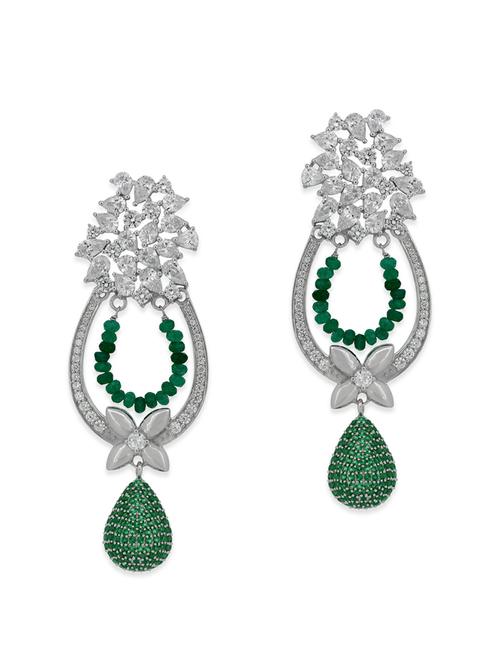 green silver drop earrings - 12508263 - Very Small Image - 1